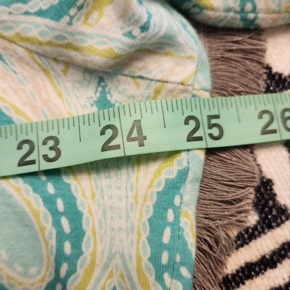 JM Collection 3/4 Sleeve Teal Paisley Design Tunic Shirt. Embellished Sz 2X NWOT - Picture 11 of 13